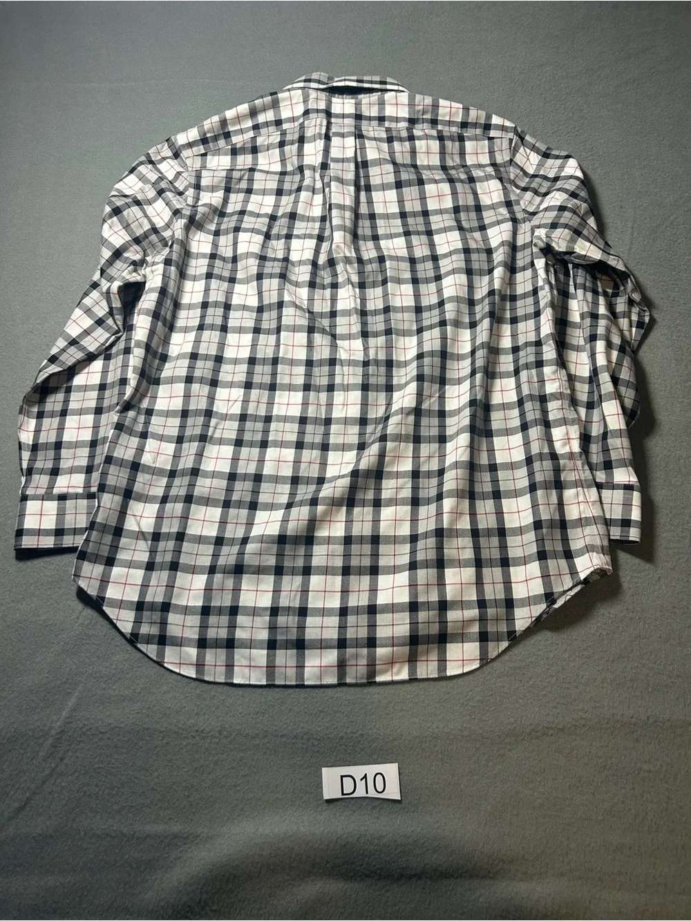 Banana Republic Men's Plaid Button-Down Shirt - White, Black & Red Accent
